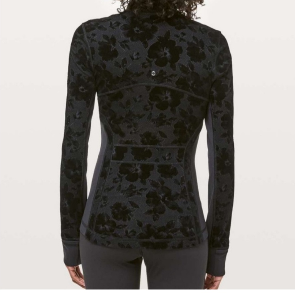 LULULEMON Black Jacket Floral Velour